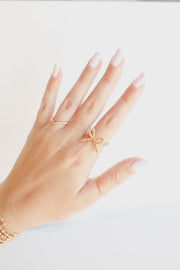 Gold Bow Beaded Ring - Southern Soule Designs