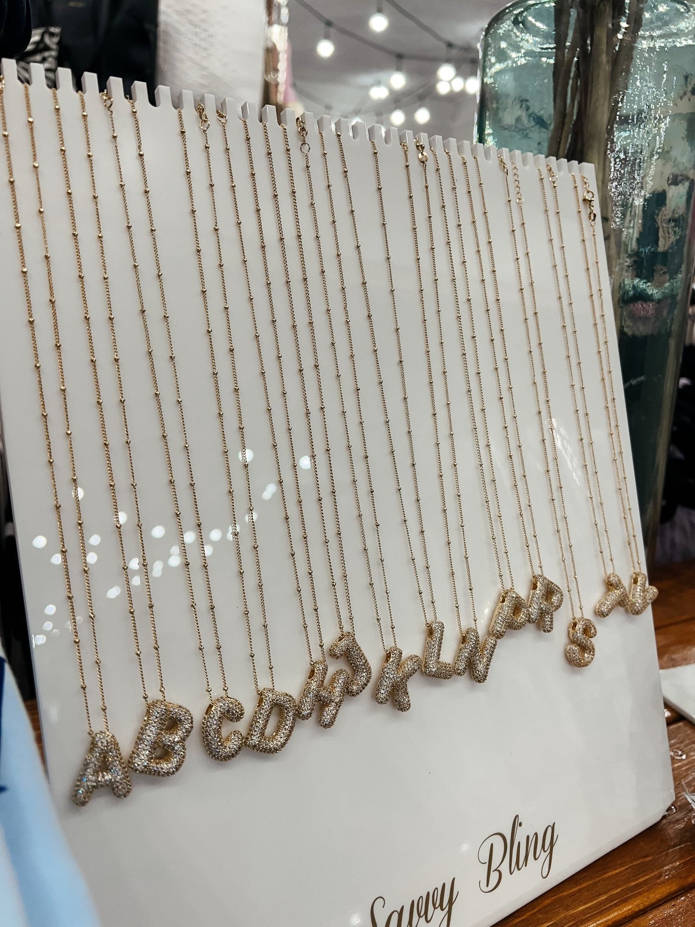 Gold Bubble Initial Necklace - Southern Soule Designs