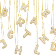 Gold Bubble Initial Necklace - Southern Soule Designs