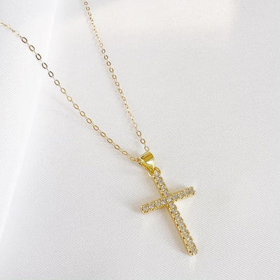 Gold Filled Cz Cross Necklace - Southern Soule Designs