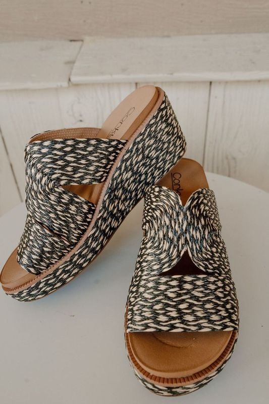 Golden Hour Black Combo Wedge - Southern Soule Designs