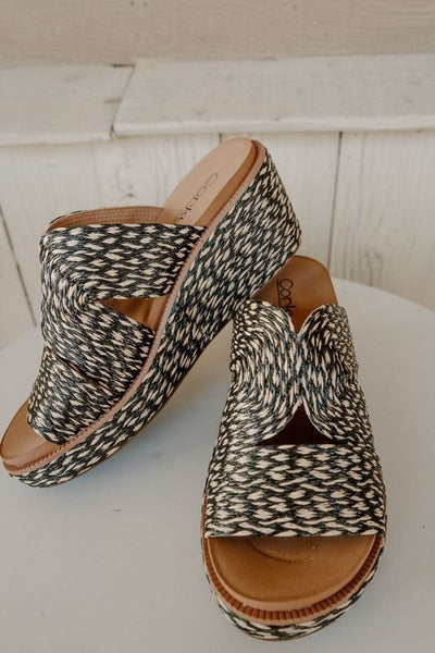 Golden Hour Black Combo Wedge - Southern Soule Designs