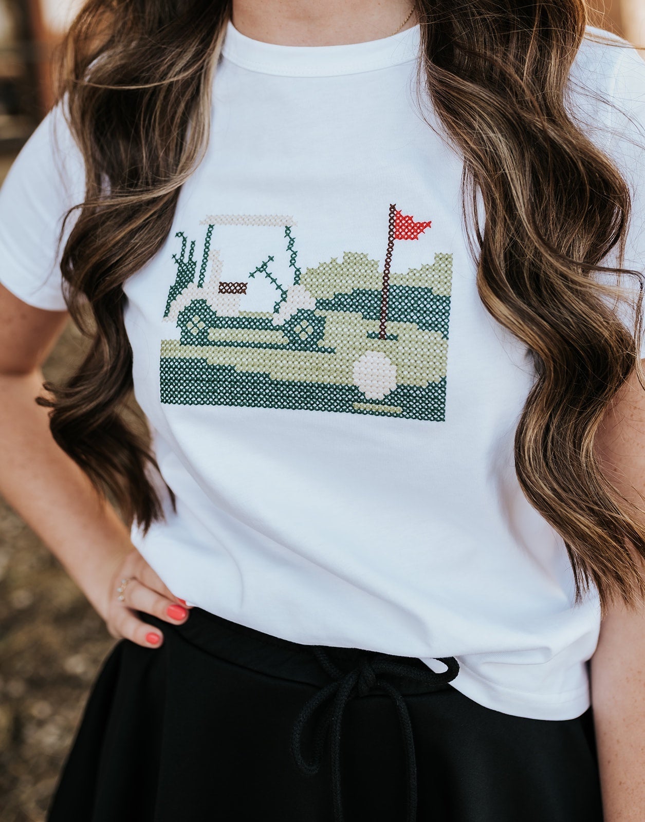 Golf Cart Embroidered Knit Tee WL25 - 12044 - Southern Soule Designs