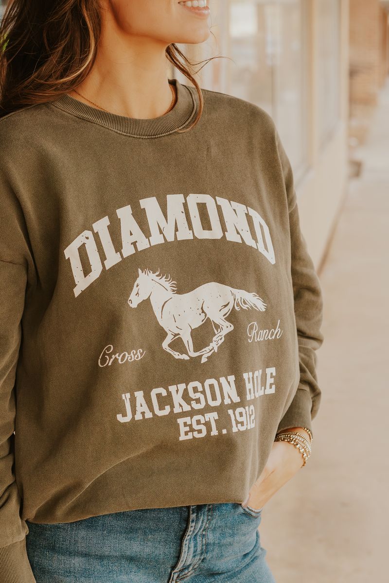 Grape Leaf Diamond Sunday Sweatshirt GT243648S - Southern Soule Designs