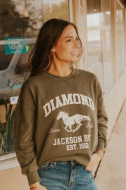 Grape Leaf Diamond Sunday Sweatshirt GT243648S - Southern Soule Designs