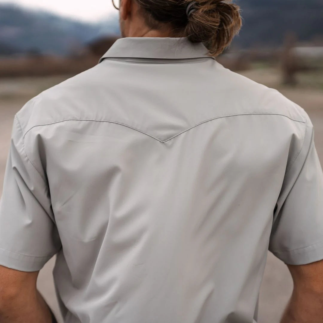 Raised by Coyotes Gray Pearl Snap Shirt