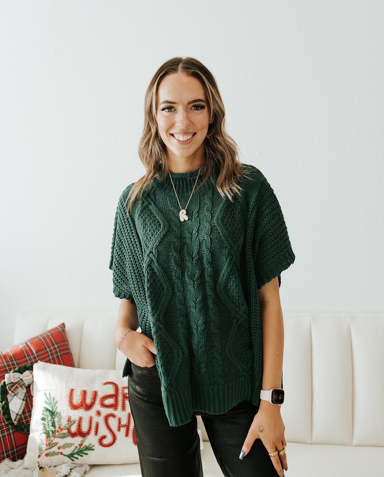 Green Claude Cable Knit Sweater 80140127 - Southern Soule Designs