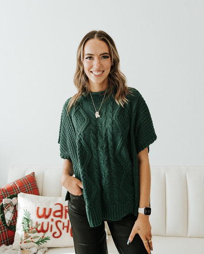 Green Claude Cable Knit Sweater 80140127 - Southern Soule Designs