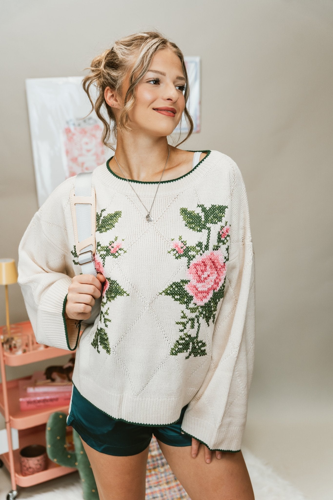 Green High - Waisted Contrast Piping Shorts - Southern Soule Designs