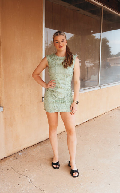 Green Lucy Mini Dress S2041D - Southern Soule Designs