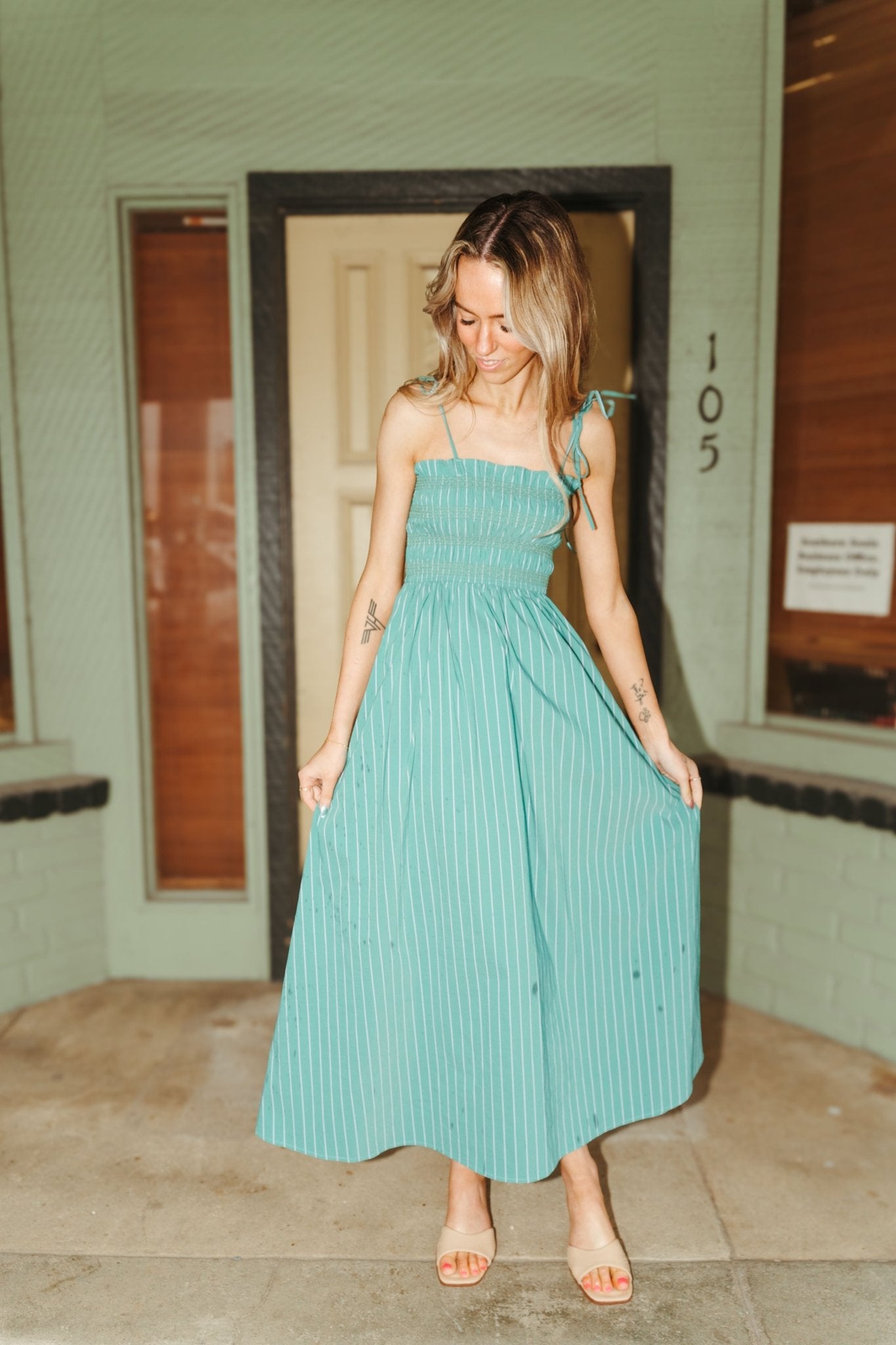 Green Ruby Midi Dress N1963D - Southern Soule Designs