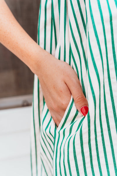 Green Stipe Babydoll Dress RD1062 - Southern Soule Designs