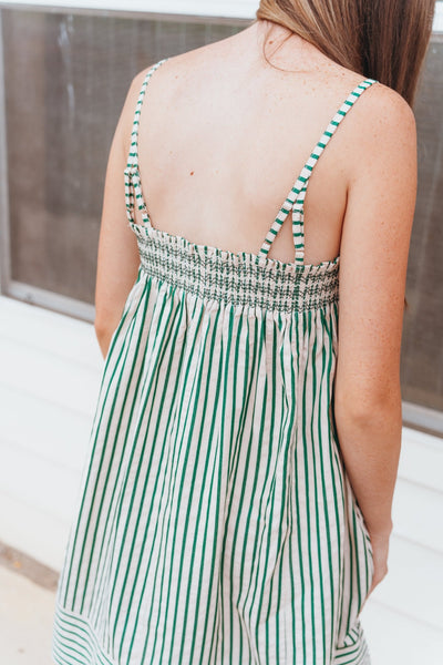 Green Stipe Babydoll Dress RD1062 - Southern Soule Designs