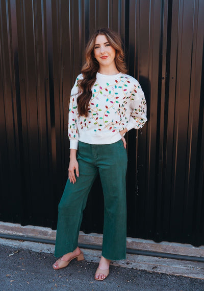 Green Straight Wide Leg Pants MMP623 - Southern Soule Designs