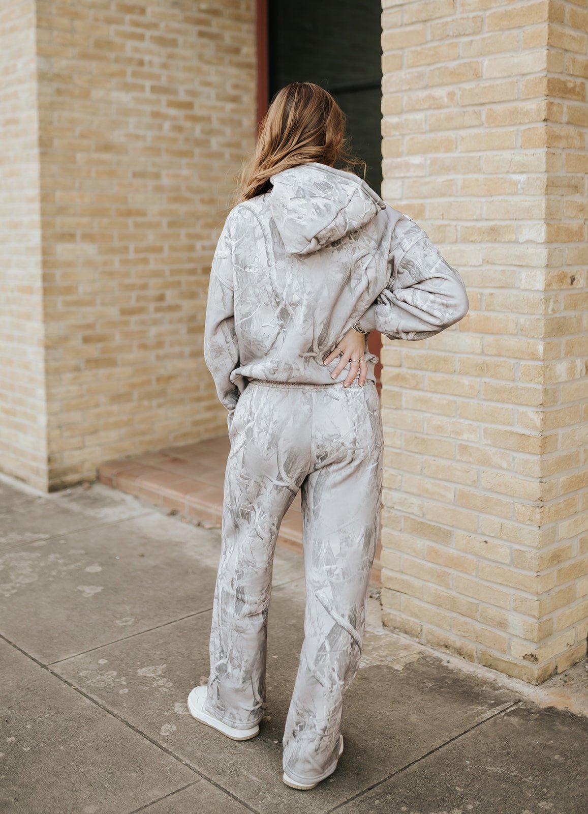 Grey Camo Mid Rise Wide Leg Sweatpants IP5920 - Southern Soule Designs