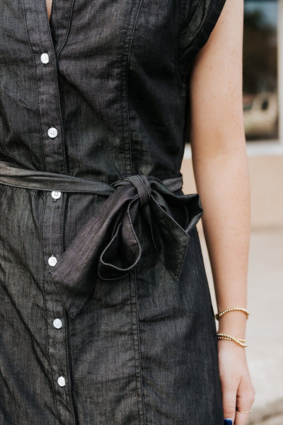 Grey Dark Wash Midi Dress DT50033 - Southern Soule Designs