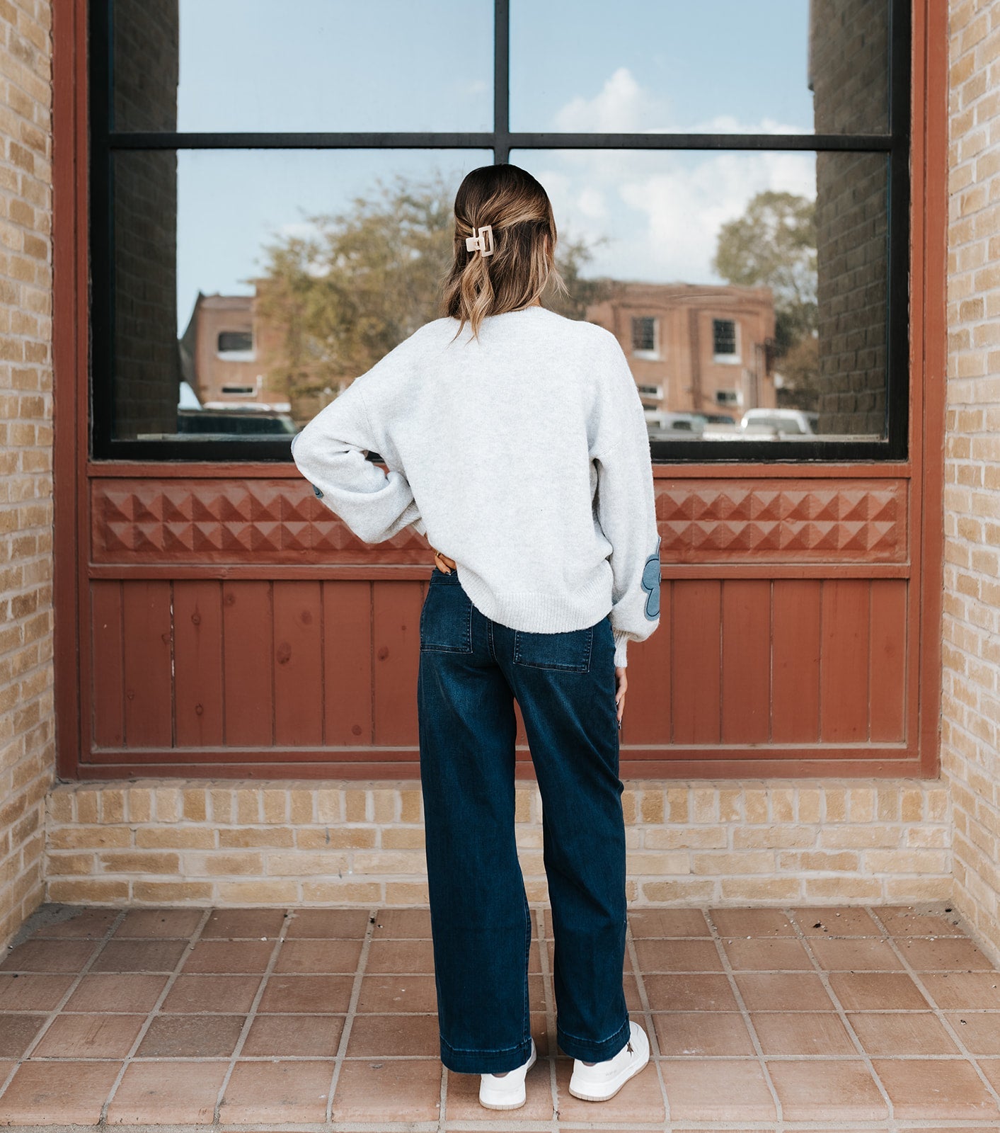 Grey Flower Sweater IT4413 - Southern Soule Designs