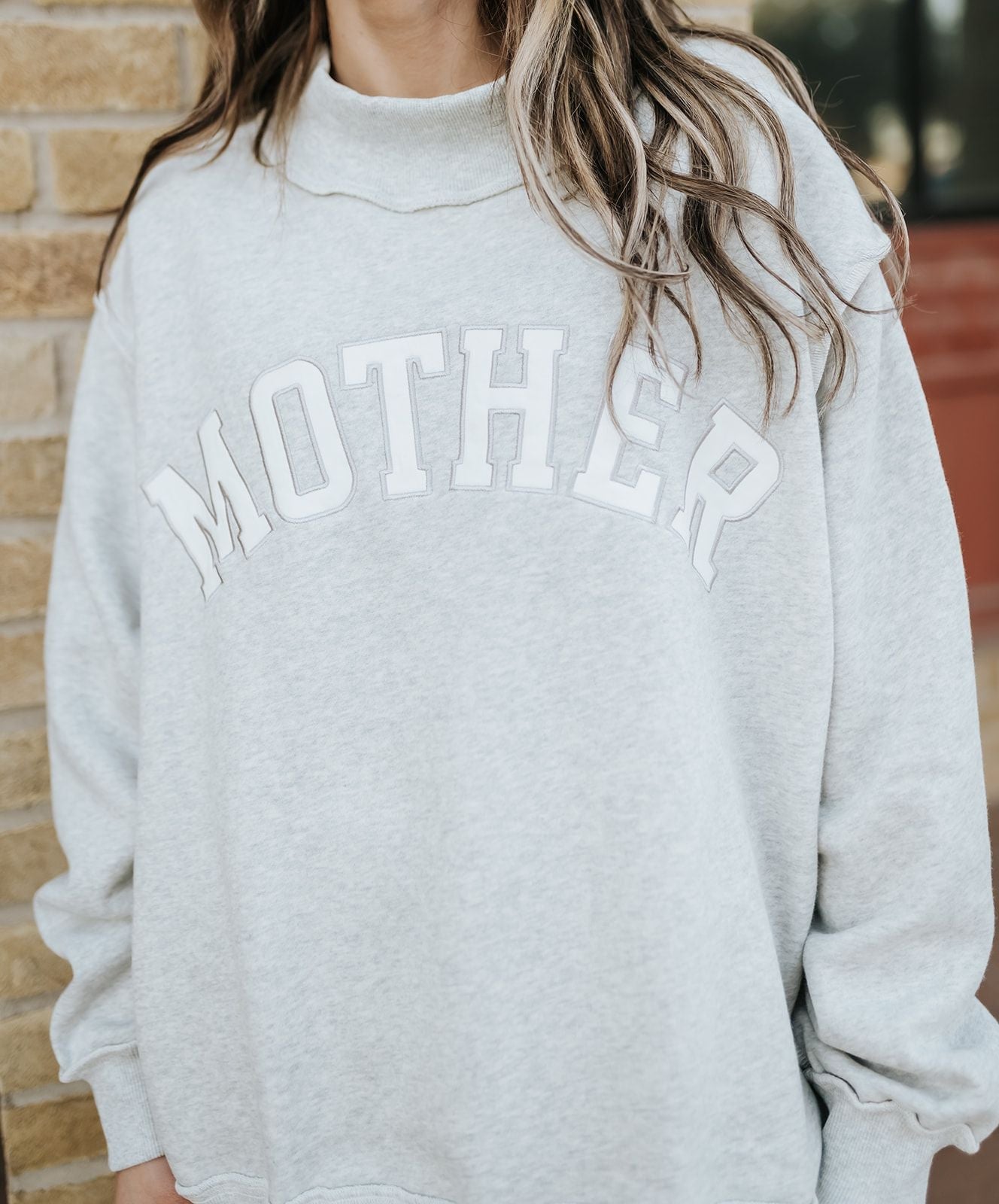 Grey Mother Mock Neck Sweatshirt IT2594E - Southern Soule Designs
