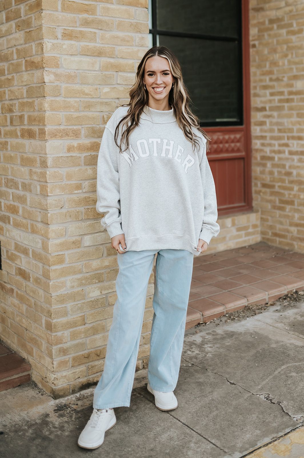 Grey Mother Mock Neck Sweatshirt IT2594E - Southern Soule Designs