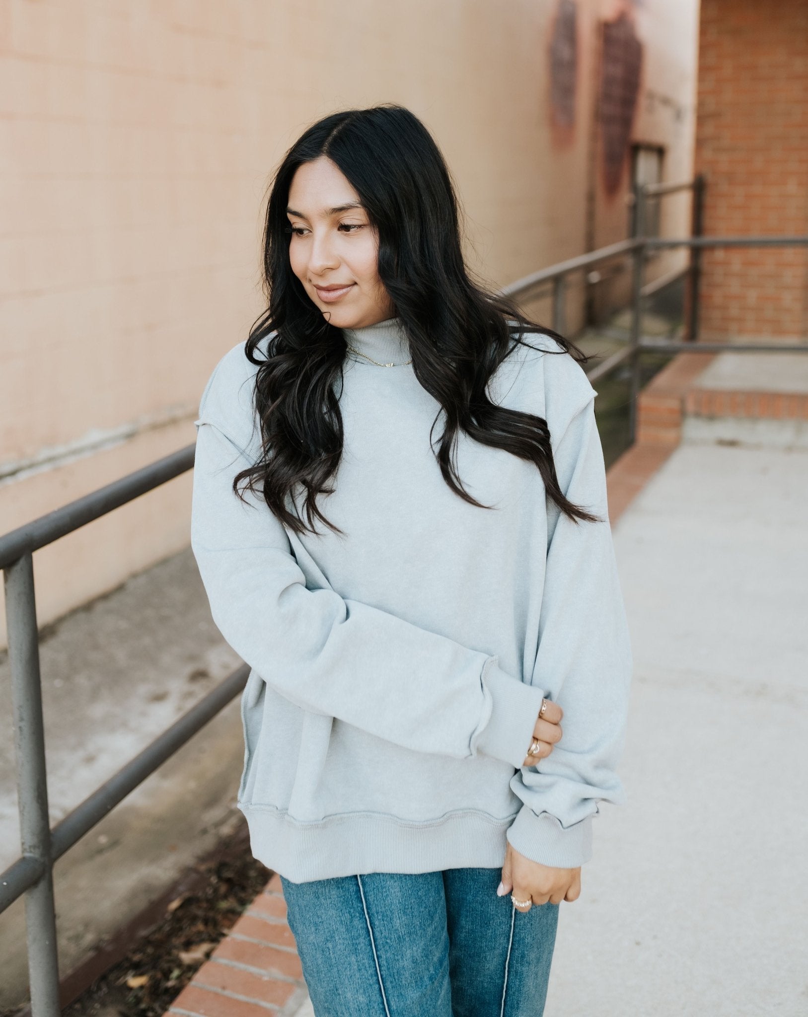 Butter Yellow Mother Mother Mock Neck Sweatshirt IT2594E