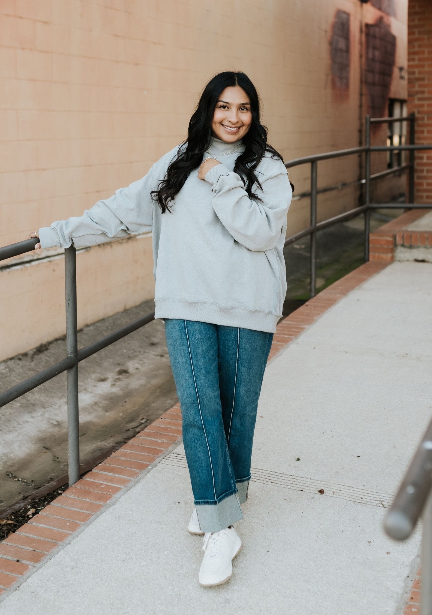 Butter Yellow Mother Mother Mock Neck Sweatshirt IT2594E