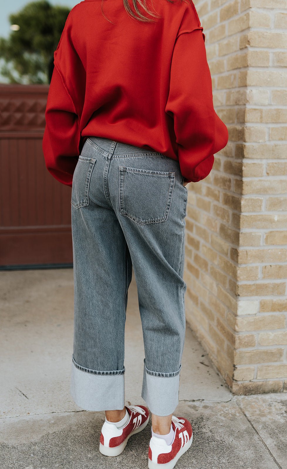 Grey Wash Cuffed Pants P4054 - Southern Soule Designs