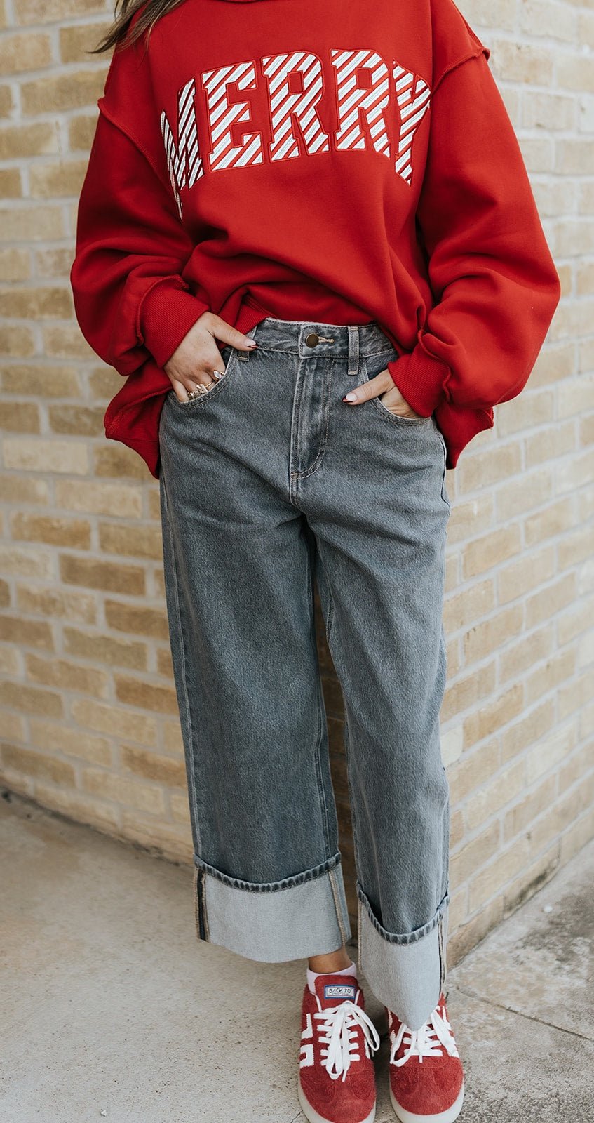 Grey Wash Cuffed Pants P4054 - Southern Soule Designs