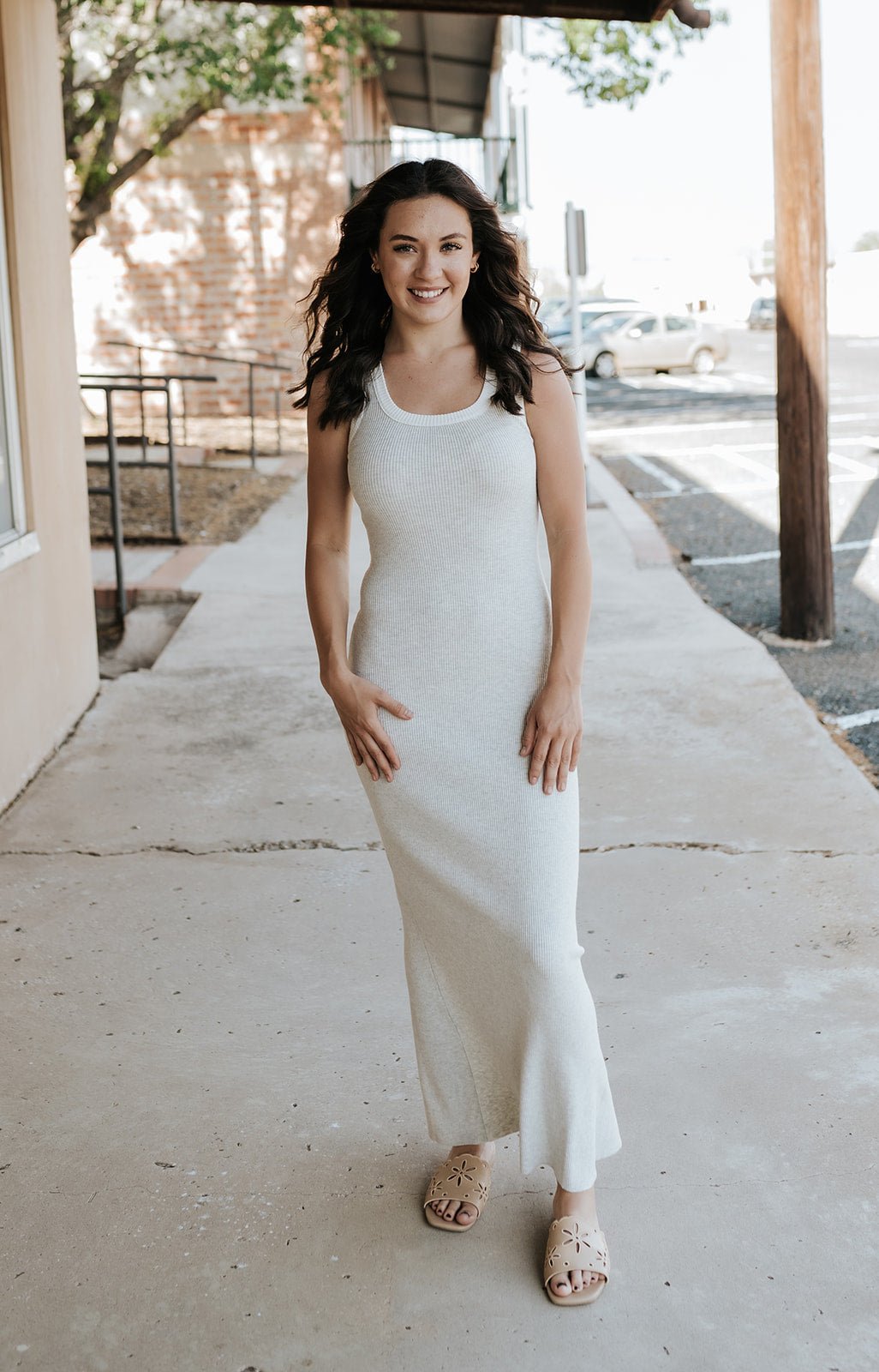 Grey White Tank Maxi Dress - Southern Soule Designs