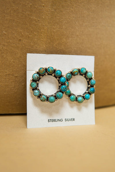 Hada Circle Turq Studs - Southern Soule Designs