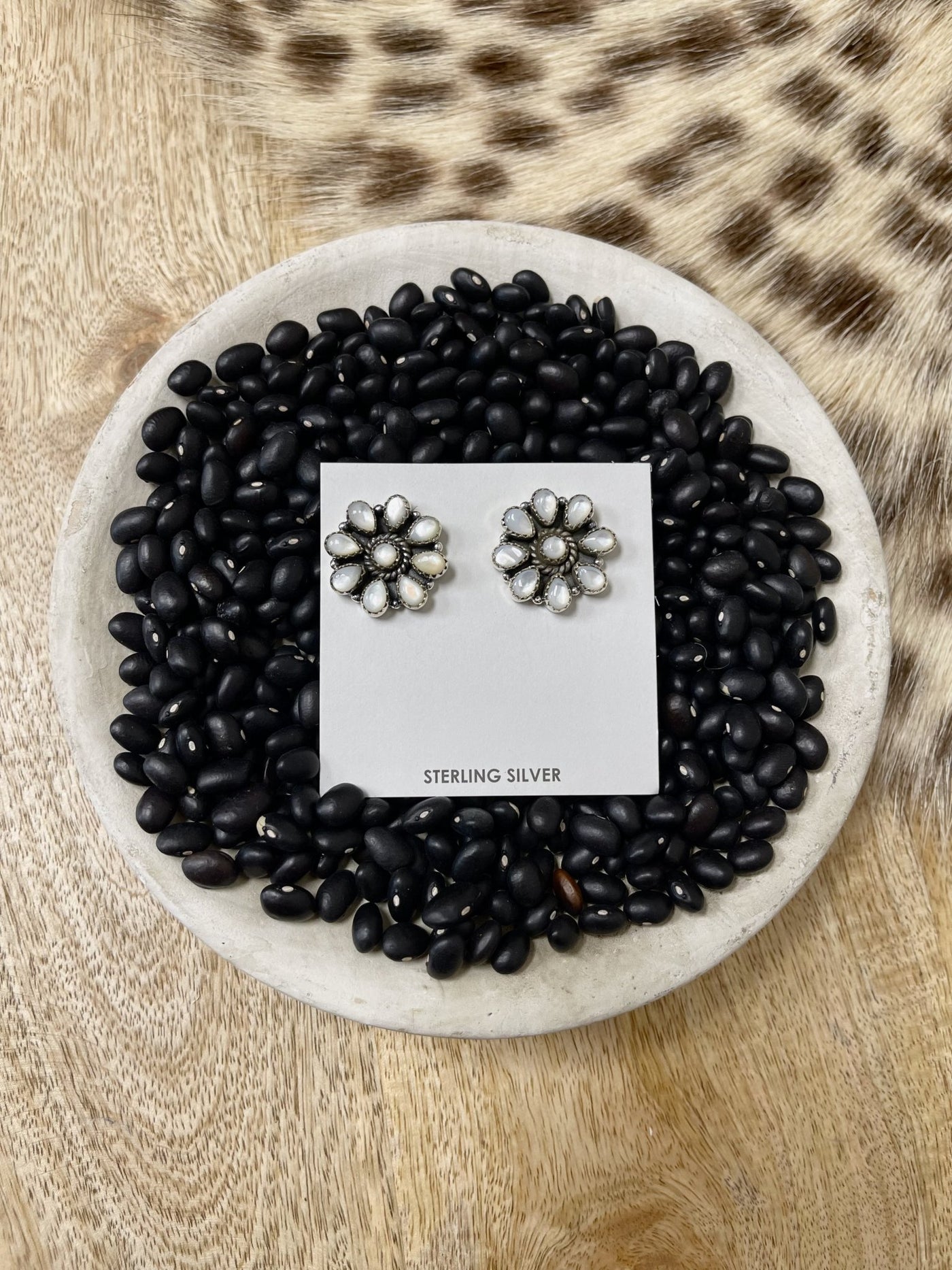 Hada Mother of Pearl Cluster Studs - Southern Soule Designs