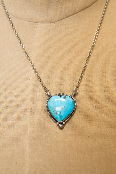 Hada SS Turq Heart Necklace - Southern Soule Designs