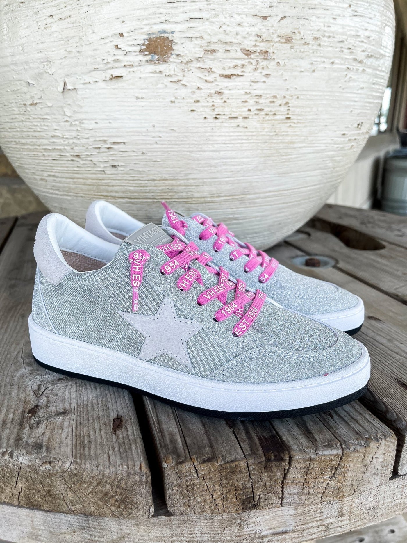 Harlow Silver Checked Sneaker - Southern Soule Designs