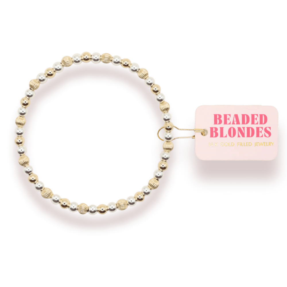 Haven Mixed Metal Fluted Bracelet - Southern Soule Designs