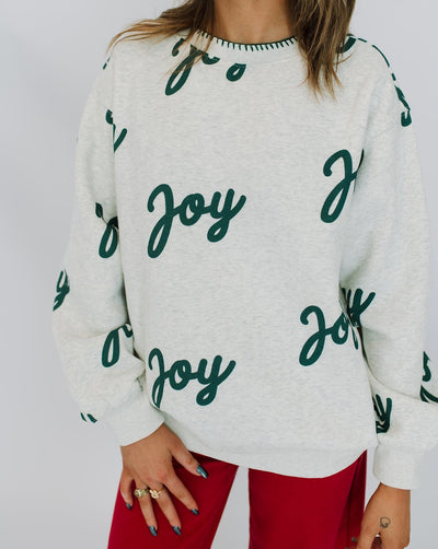 Heater Grey/Hunter Green Joy Sweatshirt IKT300304 - 01 - Southern Soule Designs
