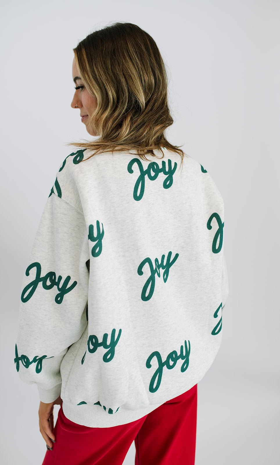 Heater Grey/Hunter Green Joy Sweatshirt IKT300304 - 01 - Southern Soule Designs
