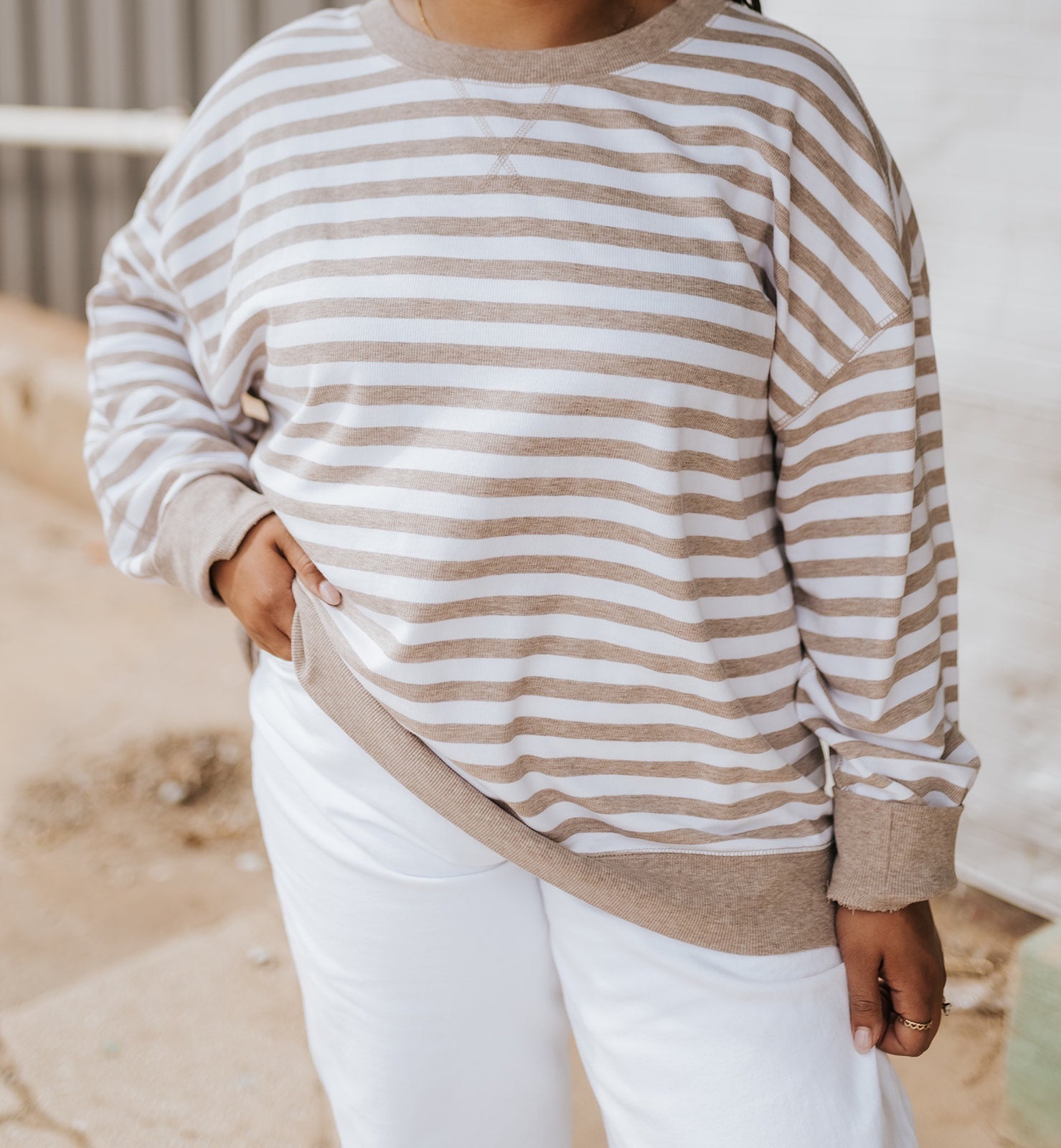 Heather Ash The Everyday Striped Crew Top ZT263558 - Southern Soule Designs