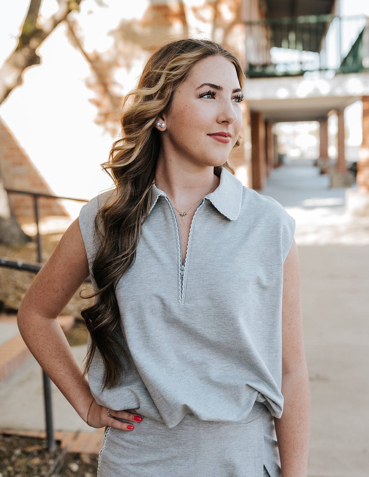 Heather Grey Bubble Hem Top and Skort Set WL25 - 11857 - Southern Soule Designs