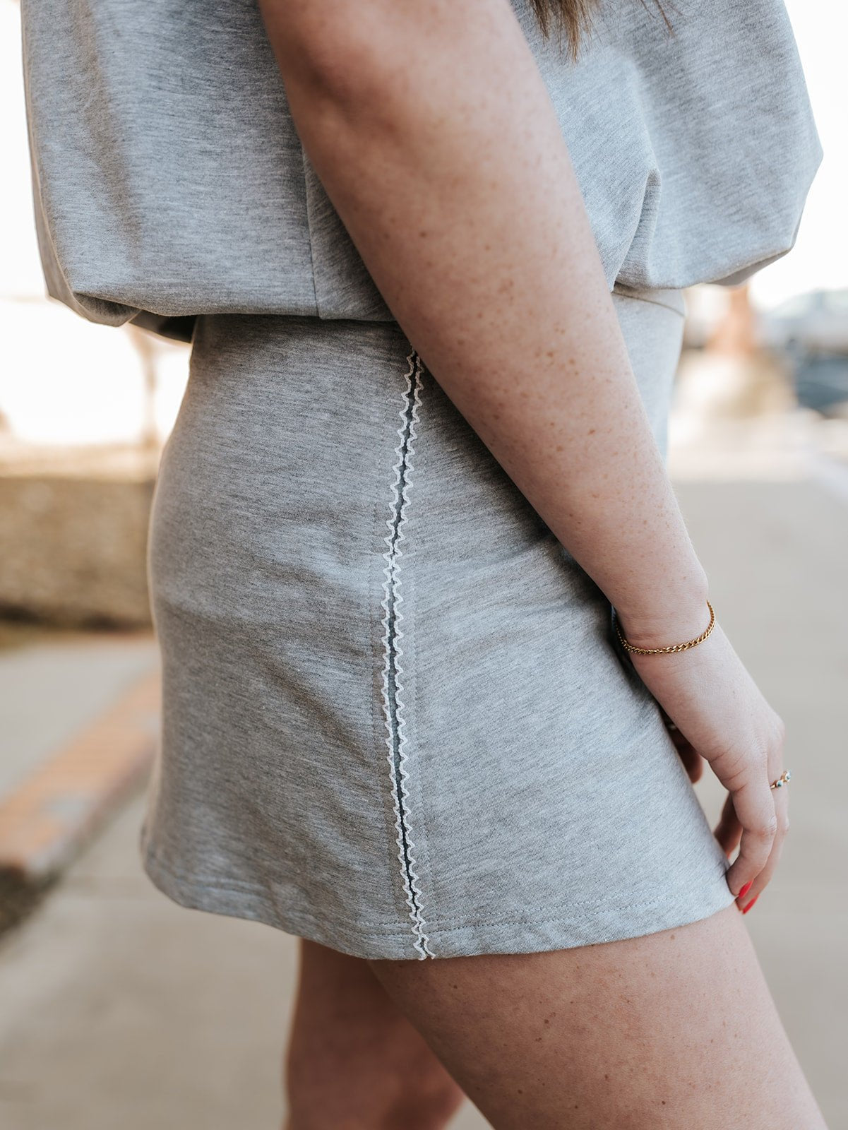 Heather Grey Bubble Hem Top and Skort Set WL25 - 11857 - Southern Soule Designs