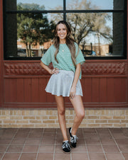 Heather Grey French Terry Layered Mini Skirt IP1471 - Southern Soule Designs