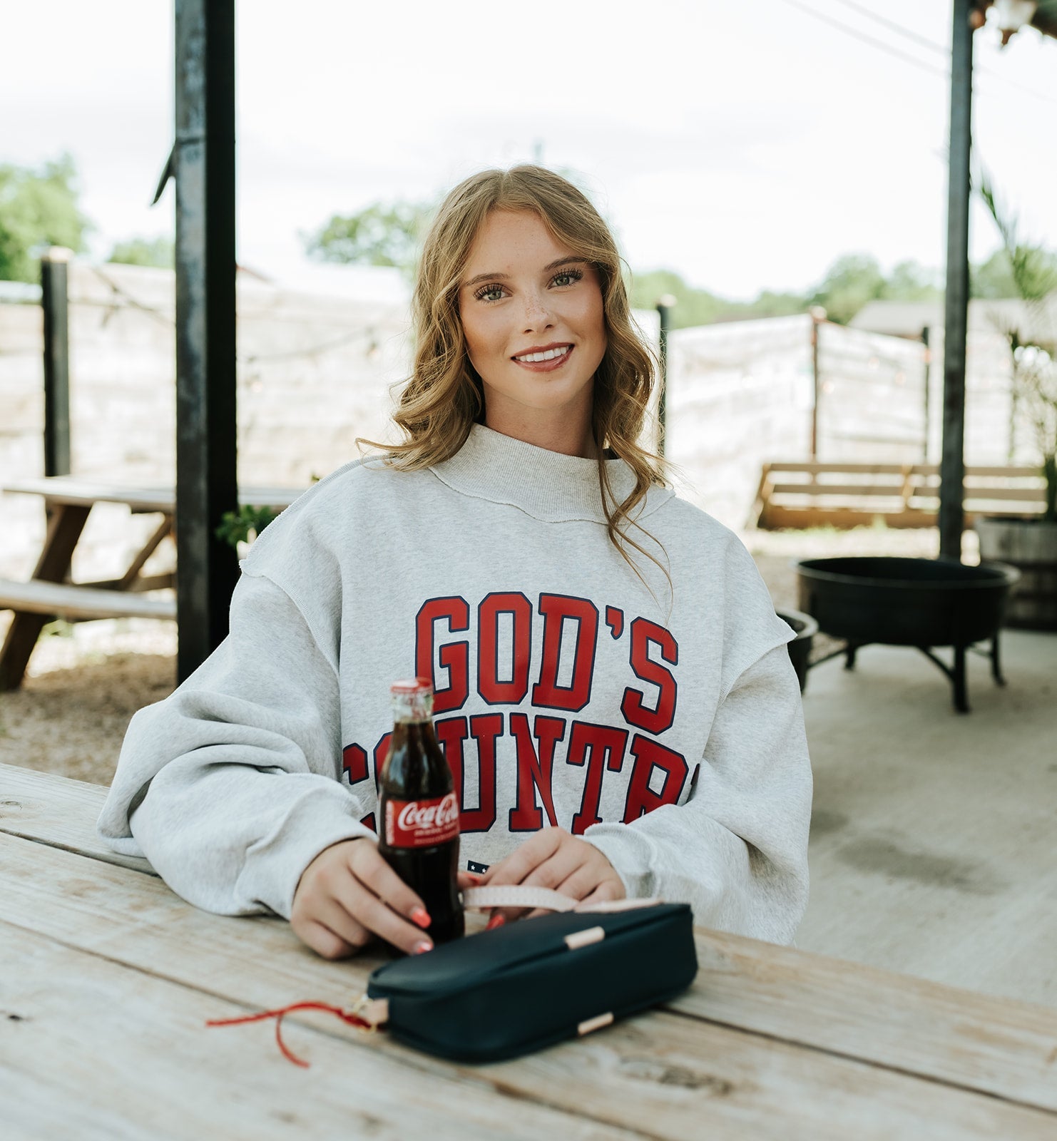 Heather Grey God's Country & American Dream Reversible Sweatshirt IT2594 - Southern Soule Designs