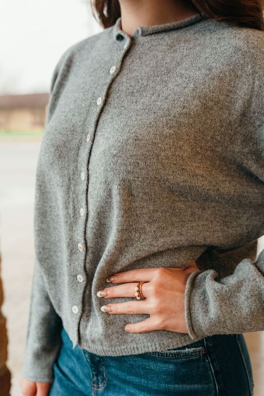 Heather Grey Lightweight Cardigan TBW237 - Southern Soule Designs