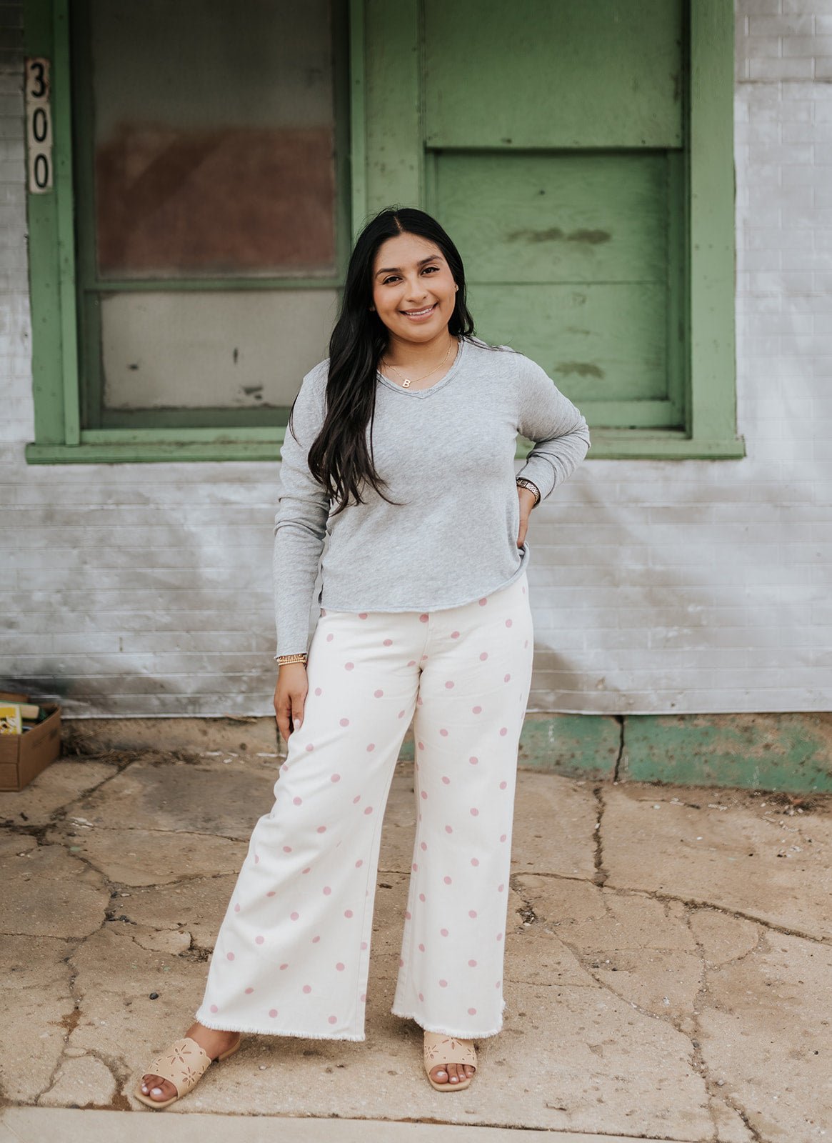 Heather Grey Vanya Long Sleeve Tee - Southern Soule Designs