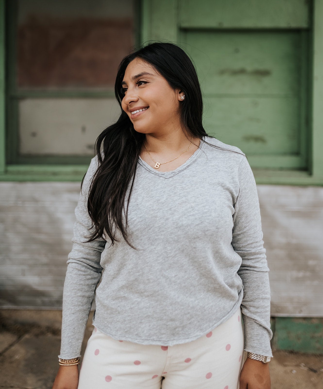 Heather Grey Vanya Long Sleeve Tee - Southern Soule Designs