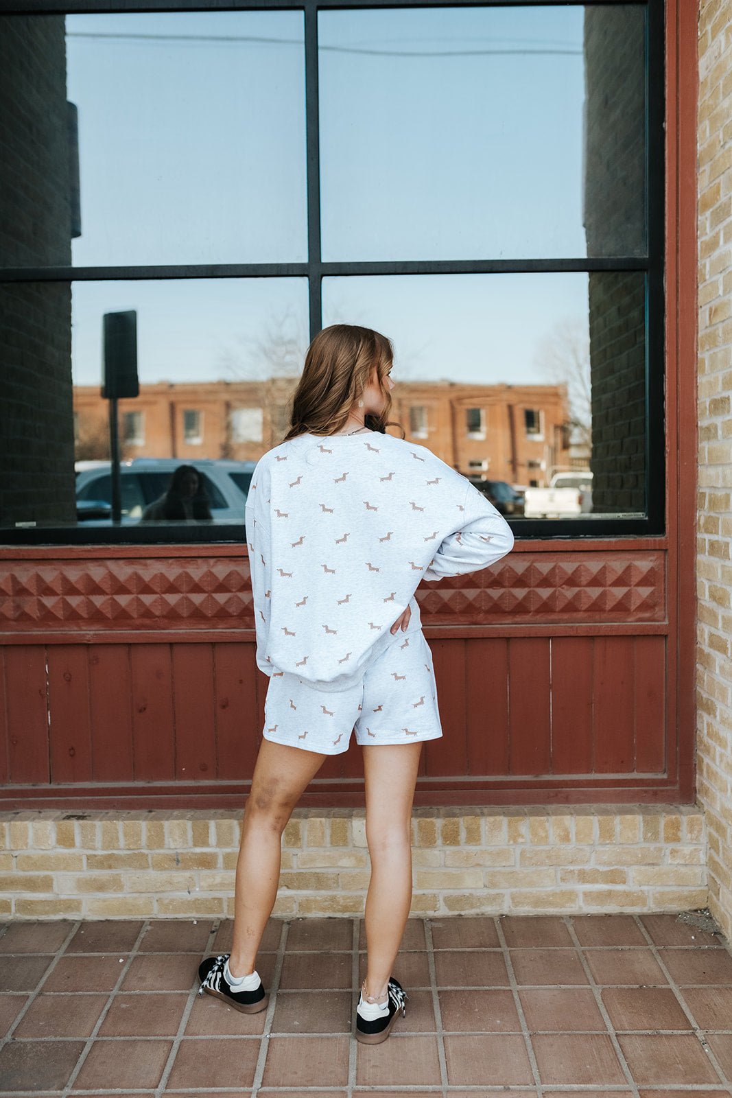 High Waist Dog Print Sweatshorts MP20783 - 1 - Southern Soule Designs