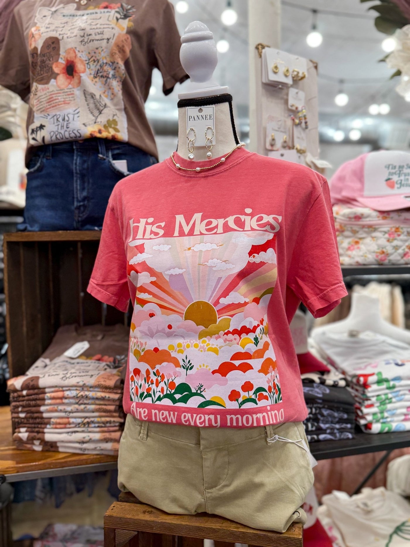 His Mercies are New Every Morning Tee Watermelon - Southern Soule Designs