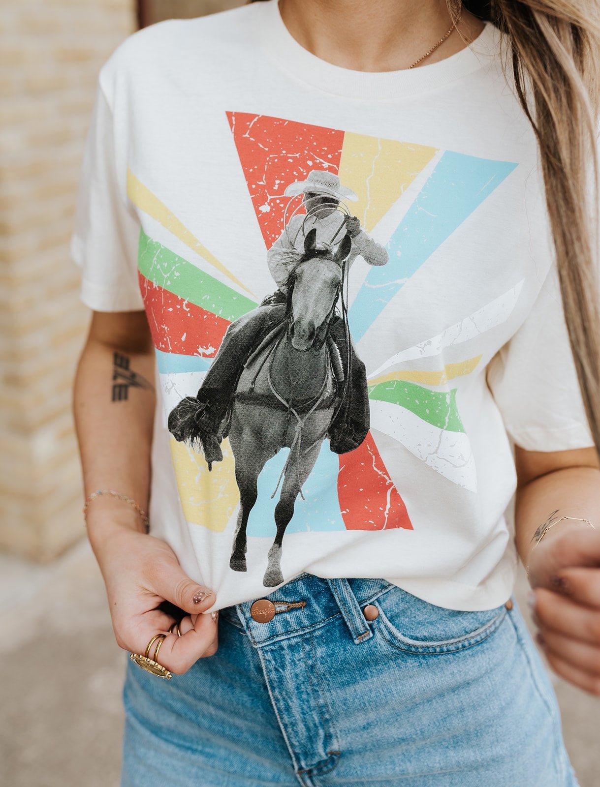 HMT Creme 70s Cowboy Tee - Southern Soule Designs