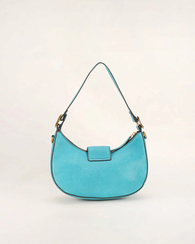 Hobo Medium Purse - Turquoise Floral Leather