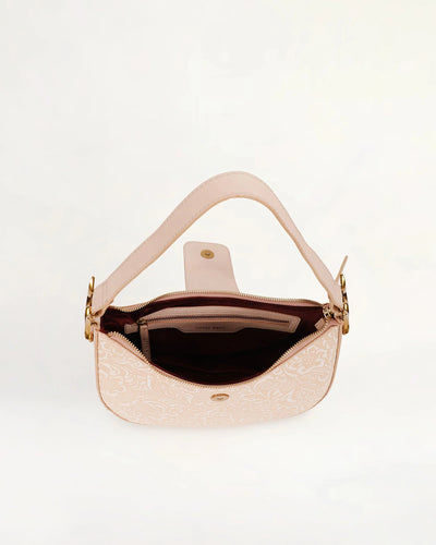 Hobo Medium Purse - Beige Floral Leather