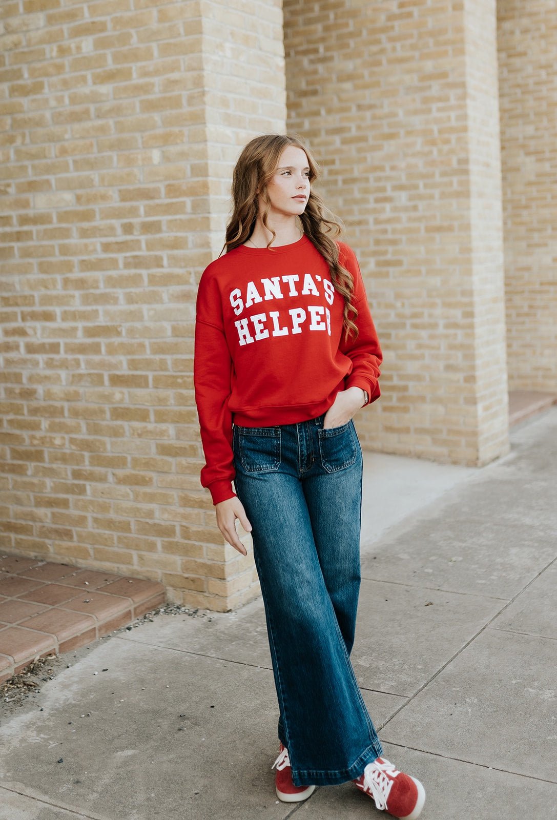 Holiday Sweatshirt Festive Red ZLT254730 - Southern Soule Designs