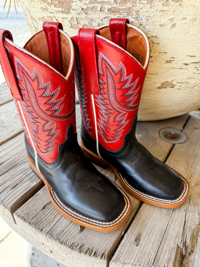 Horse Power Kids Black Full Grain/Red Vitro HPK8080 - Southern Soule Designs